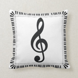 Piano Treble Bass Clef Sierkussen 16 x 16 inch