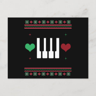 Piano Ugly KerstSweater Pianist Xmas Briefkaart