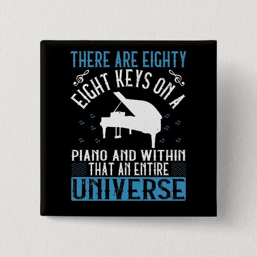 Piano - vierkante button 5,1 cm (Voorkant)