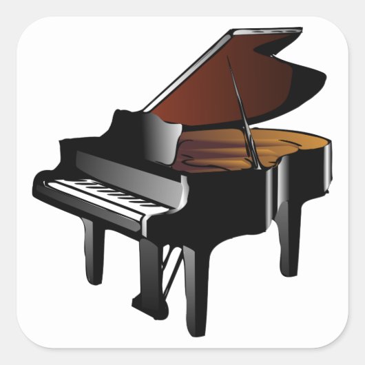Piano Vierkante Sticker (Voorkant)