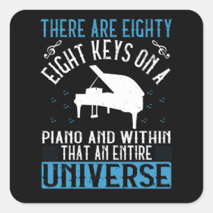 Piano - vierkante sticker