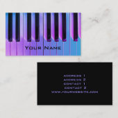piano violet de néon carte de visite (Devant / Derrière)