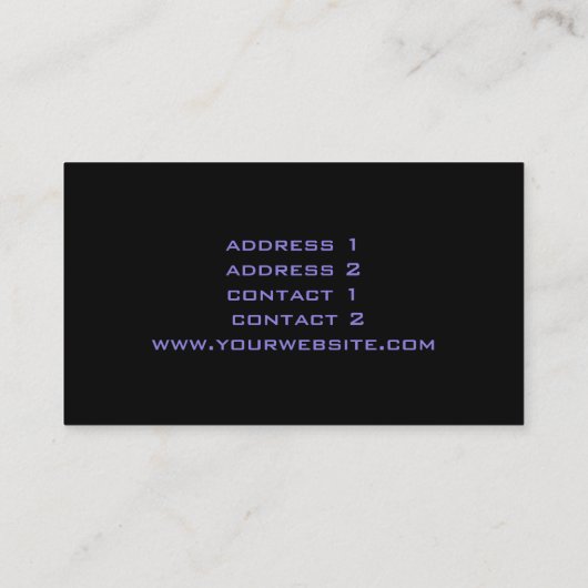 piano violet de néon carte de visite (Dos)