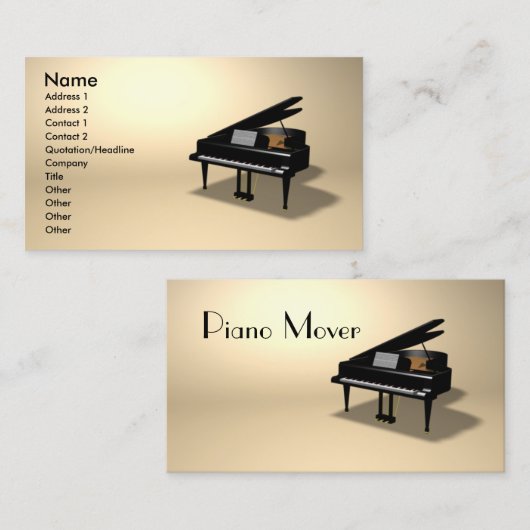 piano visitekaartje (Voorkant / Achterkant)