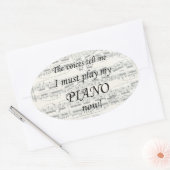 Piano Voices Dit Doit Jouer Oval Sticker (Enveloppe)
