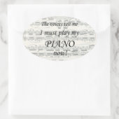 Piano Voices Dit Doit Jouer Oval Sticker (Sac)