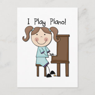 Piano - Vrouw Tshirts en cadeaus Briefkaart