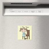 Piano - Vrouw Tshirts en cadeaus Magneet (Insitu (Vaatwasser))