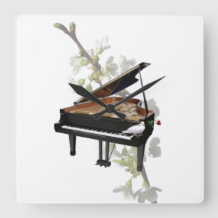 Piano Wandklok Vierkante Klok