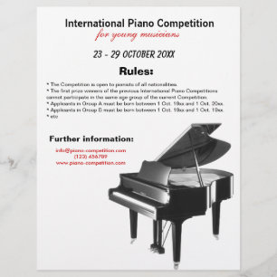 Piano-wedstrijd Flyer