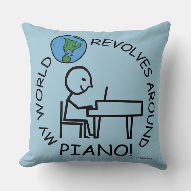 Piano - Wereld rond Kussen (Voorkant)