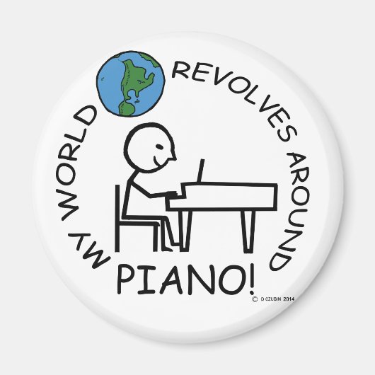 Piano - Wereld rond Magneet (Voorkant)
