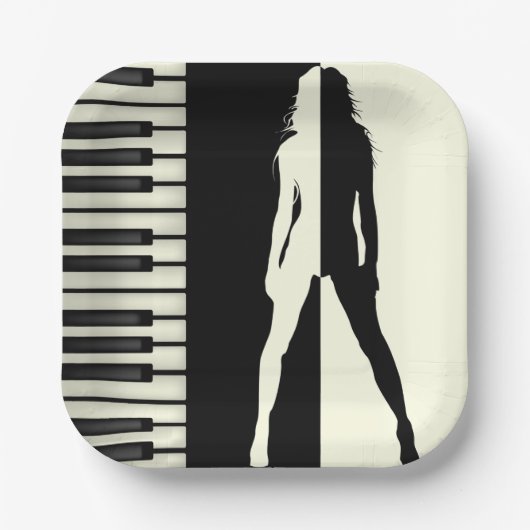 Piano Woman Papieren Bordje (Voorkant)