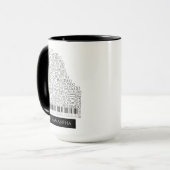 Piano Word Cloud Gift voor Piano Teacher Mok (Voorkant links)