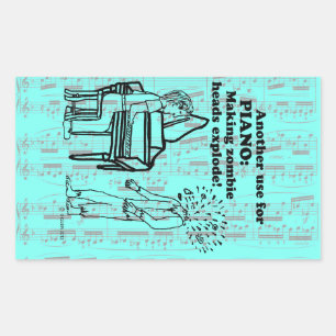 Piano Zombie Explode Rechthoekige Sticker
