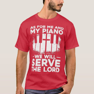 Pianobarder Pianist Faith Christelijk Cross Keyboa T-shirt