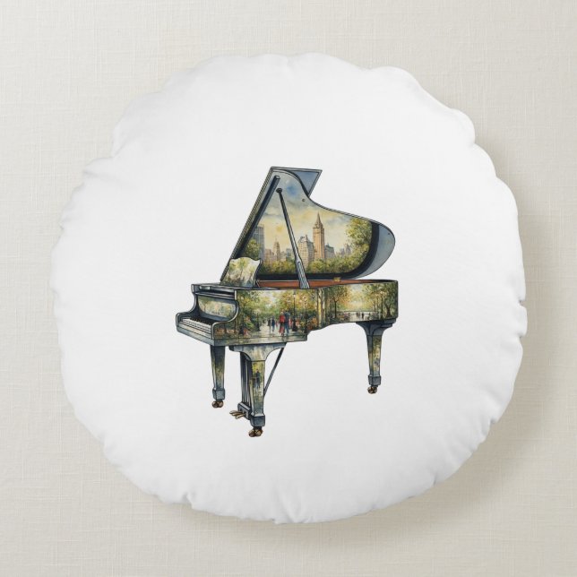 Pianobuffer Rond Kussen (Voorkant)