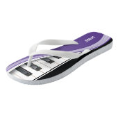 Pianodesign met Paarse swoosh Teenslippers (Schuin)