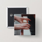 Pianodesign Vierkante Button 5,1 Cm (Voorkant /achterkant)