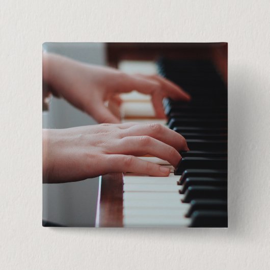 Pianodesign Vierkante Button 5,1 Cm (Voorkant)