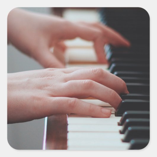  Pianodesign Vierkante Sticker (Voorkant)
