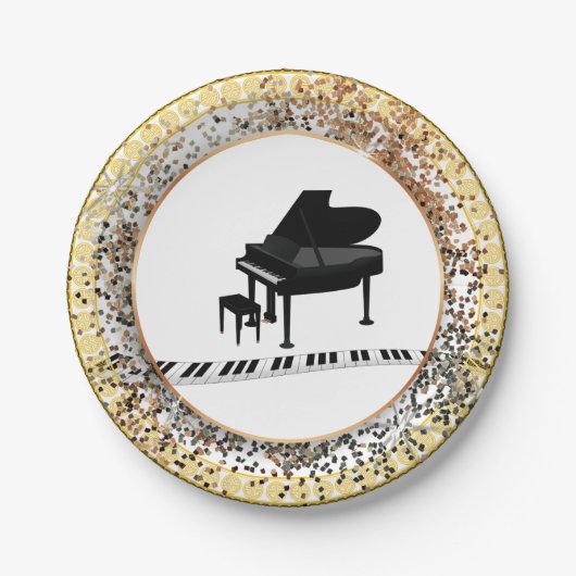 Pianoikerontwerp Papieren Bordje (Voorkant)