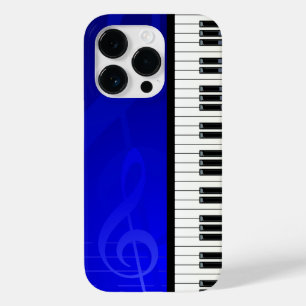 Pianoketoetsen met blauw-effect muzieknotities Case-Mate iPhone 14 pro hoesje