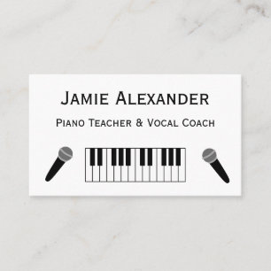 Pianolerares en Zangcoach Minimalist Visitekaartje