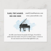 Pianolessen Muziek Flyer Briefkaart (Achterkant)