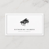 Pianomodern minimalistisch wit Visitekaartje (Voorkant)