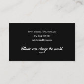 Pianomuziekleraar Treble Clef Simple Visitekaartje (Achterkant)