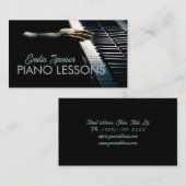 Pianomuziekleraar Zwart Visitekaartje (Voorkant / Achterkant)