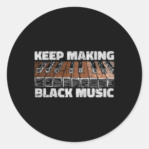 Pianomuzikant Black History Month Mannen Pianist Ronde Sticker