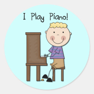 PianoPlayer-overhemden en -cadeaus Ronde Sticker