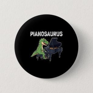 Pianosaurus Grappige Dinosaurus Spelen Piano Kinde Ronde Button 5,7 Cm