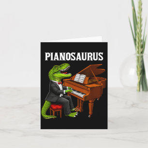 Pianosaurus Grappige Piano Spelende T-Rex Dinosaur Kaart