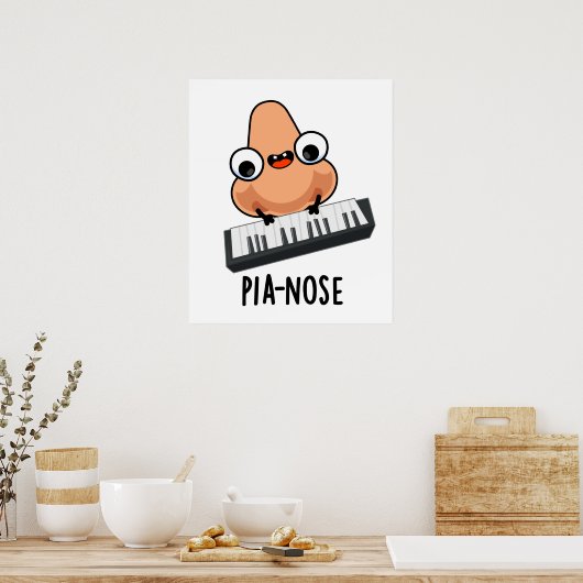 Pianose Funny Piano Nose Pun Poster (Keuken)