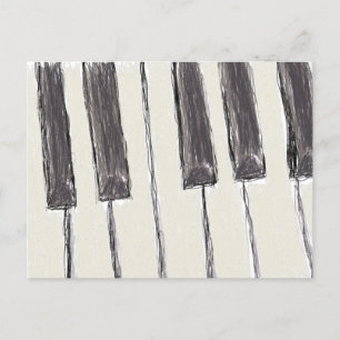 Pianosleutels Briefkaart tekenen