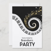 Pianosleutels en Gold Muzieknoten Kaart (Voorkant)