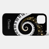 pianosleutels en gouden Muzieknoten Case-Mate iPhone Case (Achterkant (horizontaal))