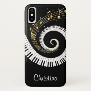  pianosleutels en gouden Muzieknoten iPhone X Hoesje