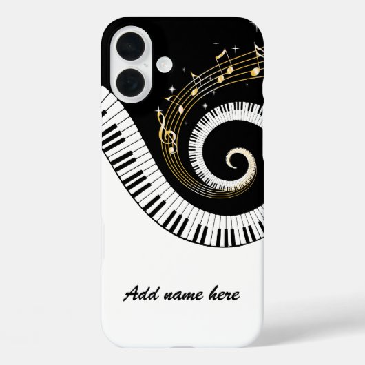 Pianosleutels en gouden Muzieknoten Case-Mate iPhone Case (Achterkant)