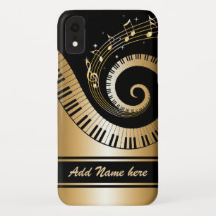 Pianosleutels en gouden Muzieknoten iPhone XR Hoesje
