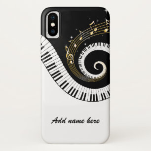 Pianosleutels en gouden Muzieknoten iPhone X Hoesje