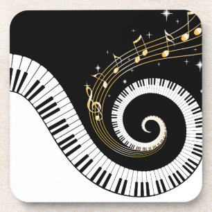 Pianosleutels en gouden Muzieknoten Onderzetter
