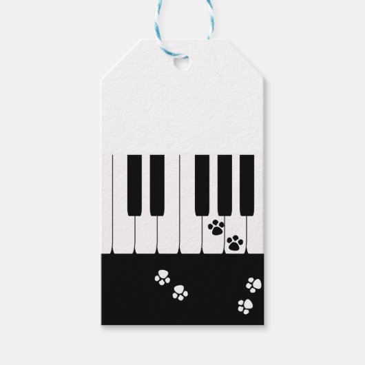 Pianosleutels en poten van katten cadeaulabel (Voorkant)
