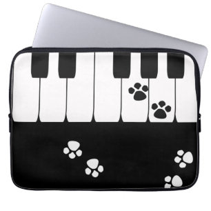 Pianosleutels en poten van katten laptop sleeve