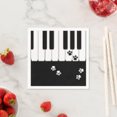 Pianosleutels en poten van katten servet (Insitu)