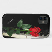 Pianosleutels en Red Rose Case-Mate iPhone Case (Achterkant (horizontaal))