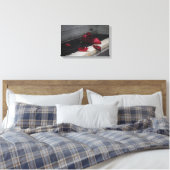 Pianosleutels met een rode roze canvas afdruk (Insitu (Slaapkamer))